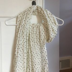White polka dot scarf
